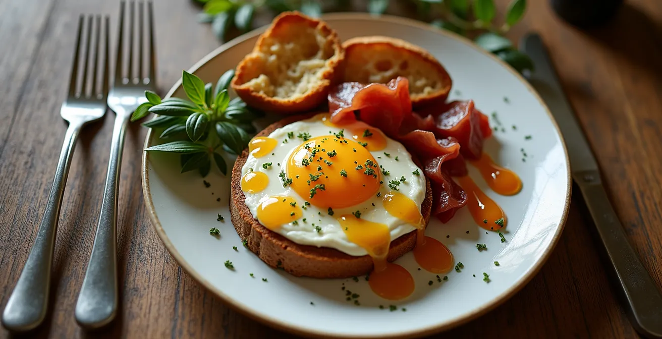 Mesa de desayuno elegante con ingredientes sudafricanos locales en patio de hotel boutique