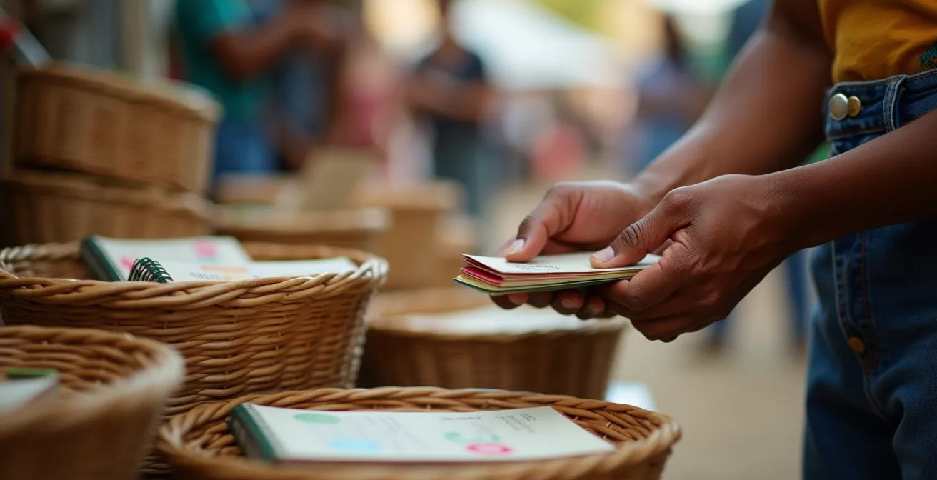 Mercado local vibrante mostrando el impacto económico del comercio comunitario