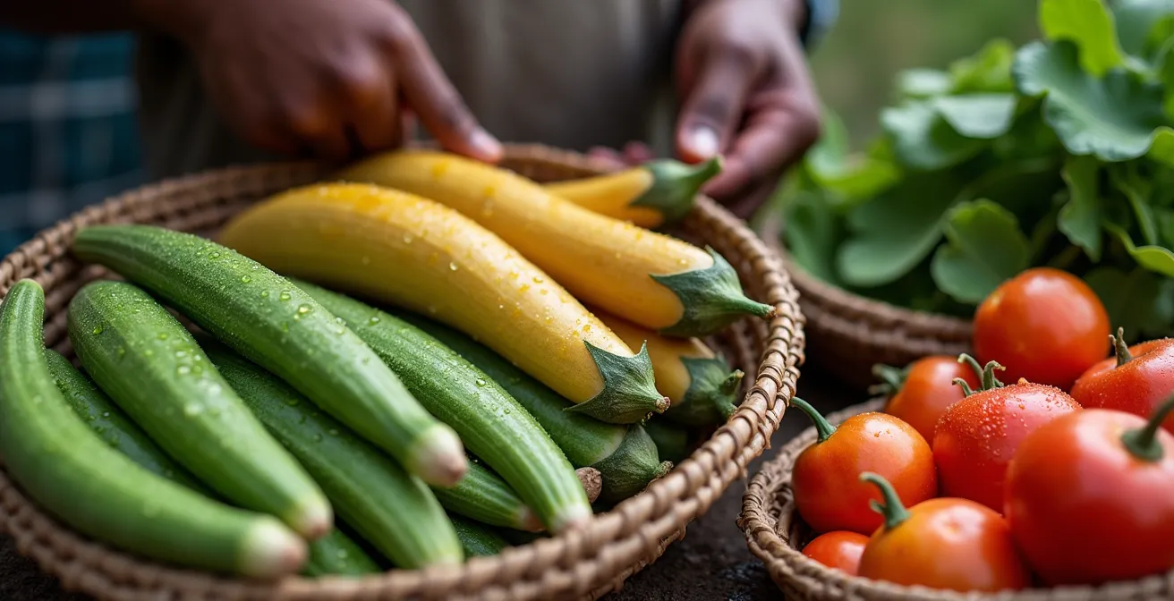 Vista del huerto orgánico local que abastece al lodge de safari