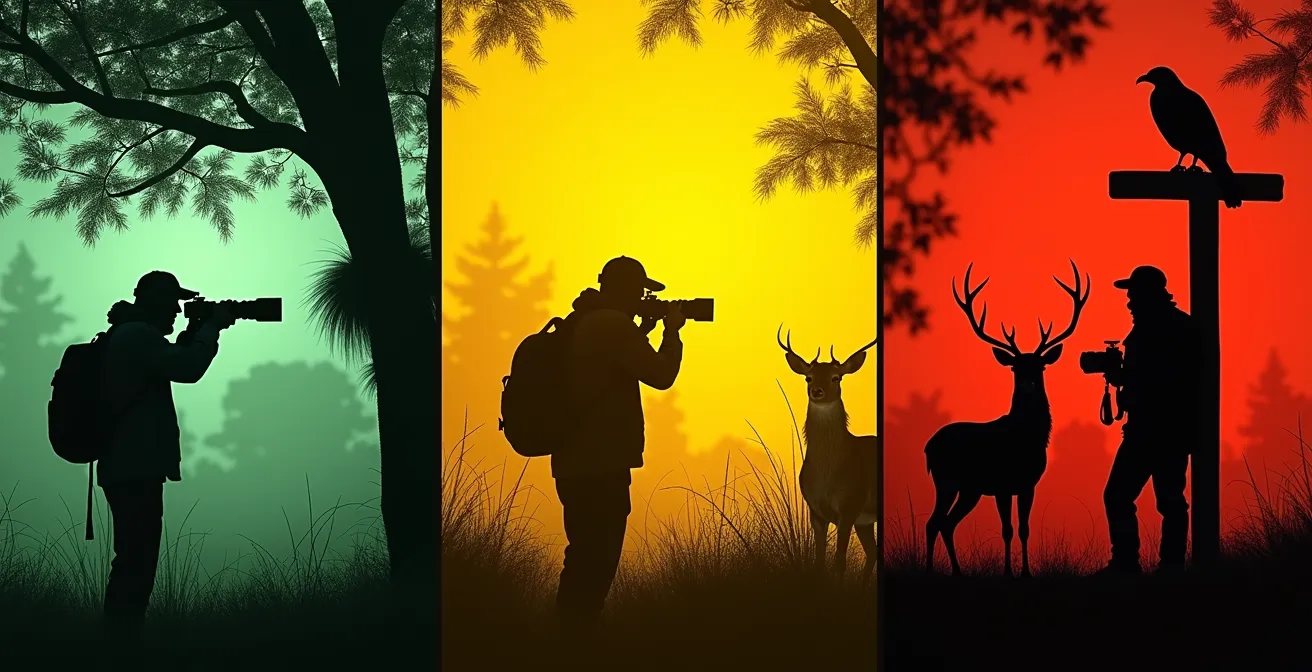 Infografía visual mostrando comportamientos éticos en fotografía de naturaleza