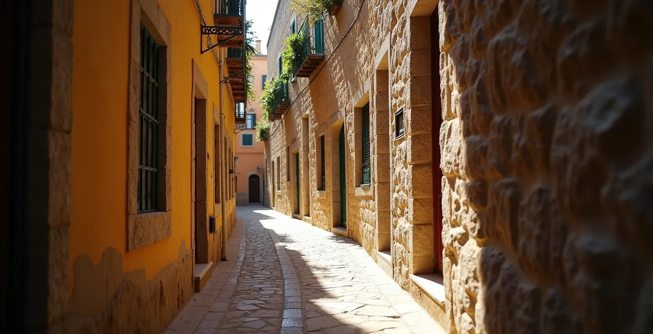 Demostración visual de técnica HDR en callejuela con contraste extremo de luz
