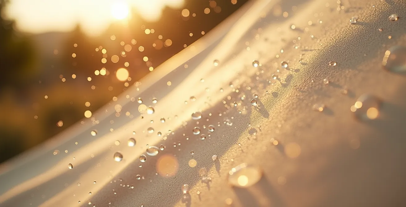 Diagrama de flujo de aire a través de una tienda de lona con ventilación natural